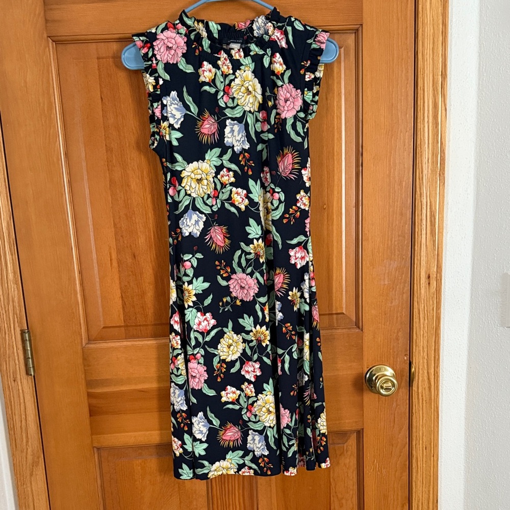 Tommy Hilfiger Black Floral Knee Length Dress SZ 2